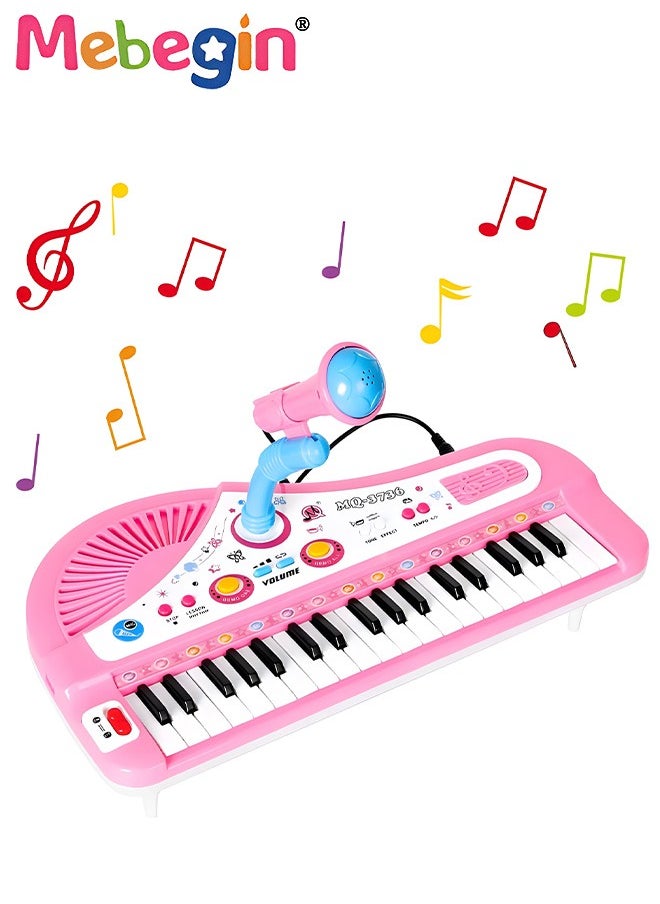 MEBEGIN Piano Keyboard Toy with Microphone, Multifunctional Electronic Piano Toy with Microphone, Preschool Learning Educational Instruments Toy, Great Toddler Musical Toy, Suitable for Kids Aged 3+ and Beginners to Practice, 35*19*20cm  - Image 2