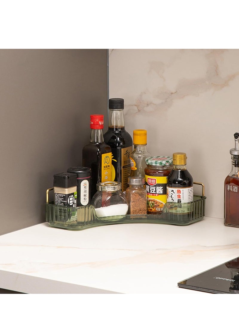 شاربدو منظم عداد الحمام بزاوية 90 درجة، صواني الزينة لرف تخزين مستحضرات التجميل للعناية بالبشرة، منظم العطور ومستحضرات التجميل، سطح الطاولة، رف توابل المطبخ - Image 5