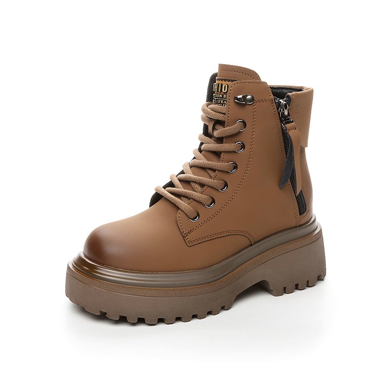 2026 New Style Martin Boots for Women, Retro Motorcycle Boots, and Leather Short Work Boots, British Style Versatile Women''s Boots - Image 1