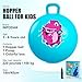 INPODAK Hopper Ball 18 Inch Bouncy Ball with Handle for Kids Hippity Hop Jumping Bounce Hopping Toy for Boys Girls Ages 36 Includes Pump and Gift Box Great Gift for Birthday Blue - Image 4