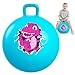 INPODAK Hopper Ball 18 Inch Bouncy Ball with Handle for Kids Hippity Hop Jumping Bounce Hopping Toy for Boys Girls Ages 36 Includes Pump and Gift Box Great Gift for Birthday Blue - Image 2