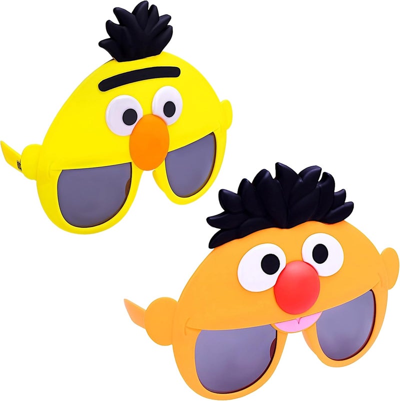 Sun-Staches Official Sesame Street Sunglasses | Ernie, Bert, Elmo, Cookie | Costume Accessory Mask | One Size Fits Most - Image 1