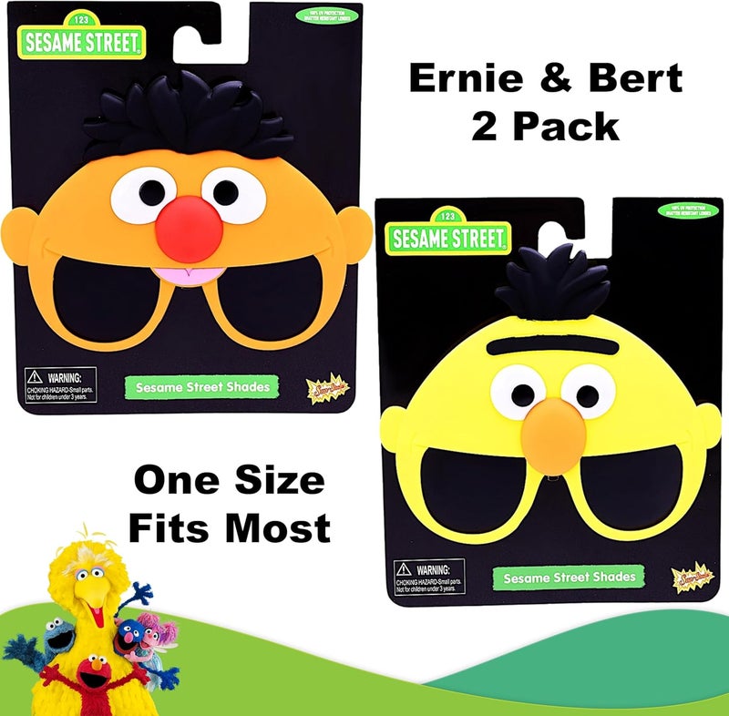 Sun-Staches Official Sesame Street Sunglasses | Ernie, Bert, Elmo, Cookie | Costume Accessory Mask | One Size Fits Most - Image 3