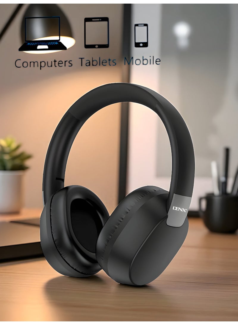 Denx Wireless Bluetooth Headphone – Explosive X-Bass, 15H Playback, 300mAh Battery, for Music, Gaming, Movies, Android & iOS Compatible, DX655 - Image 5