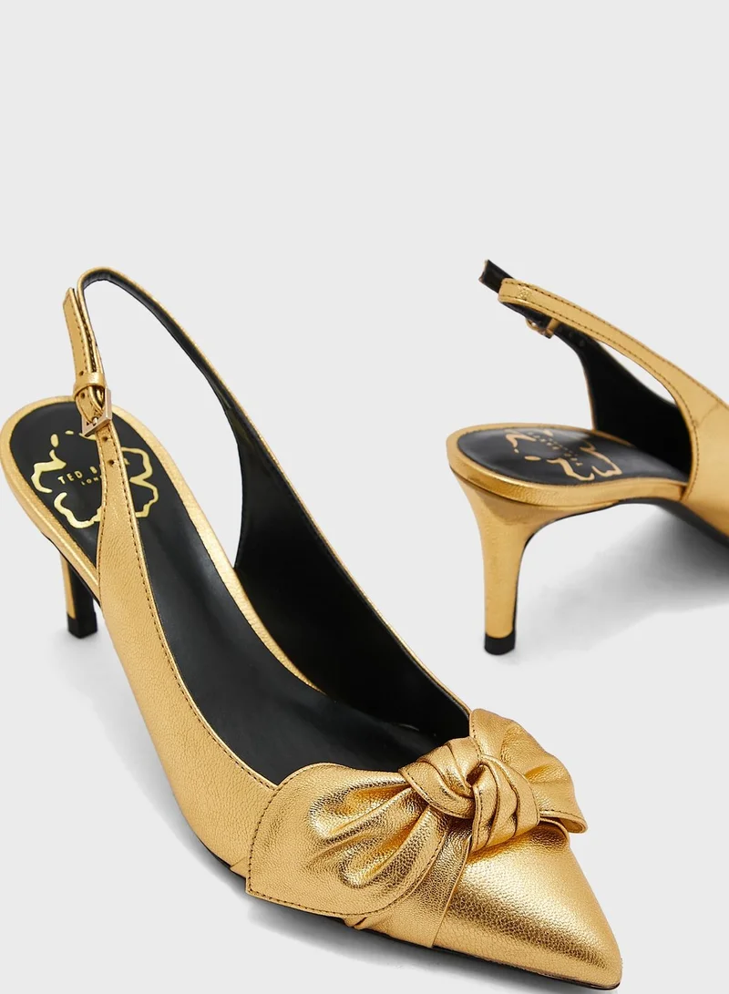 Ted Baker Kriisty Metallic Bow Slingback Pumps