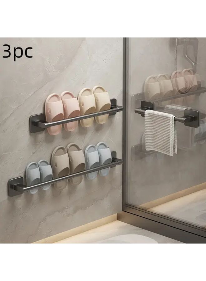 3pcs Black No Drill Wall Mount Towel Rack 15.75 Inch Strong Bathroom Space Saving - Image 4