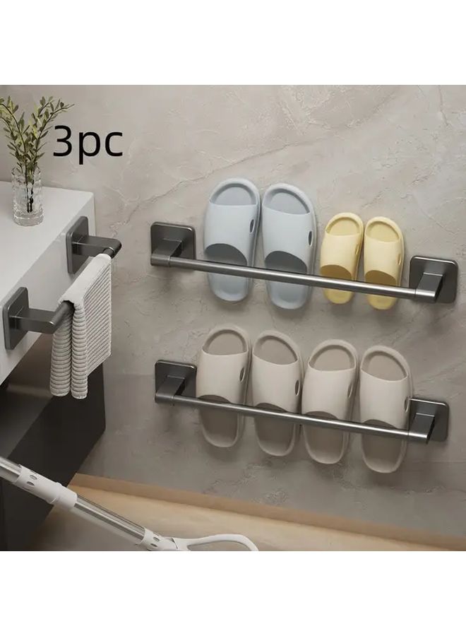 3pcs Black No Drill Wall Mount Towel Rack 15.75 Inch Strong Bathroom Space Saving - Image 5