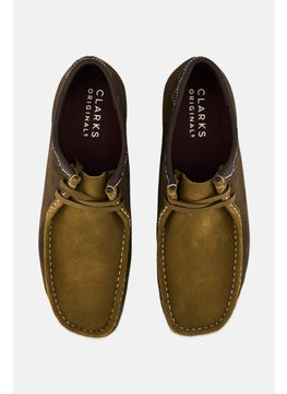 clarks Men Standard Wallabee Suede Lace Up Shoes, Dark Green  - Image 3