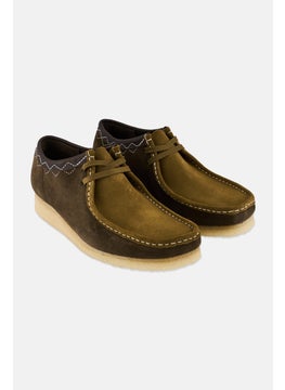 clarks Men Standard Wallabee Suede Lace Up Shoes, Dark Green  - Image 1