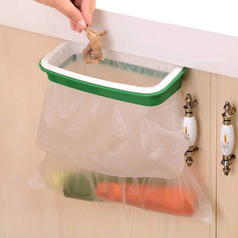 Lunies Over the Cabinet Plastic Trash Bag Holder for Kitchen, Under Sink Trash Can, Grocery Bag Holder for RV,Bathroom, Dorm Room, Office 8.6"x 4.9" - Image 1