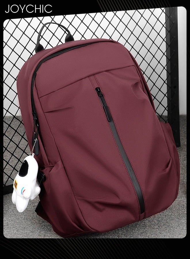 Joychic حقيبة ظهر عمل مقاومة للسرقة مصنوعة من البوليستر القابل للماء بسعة كبيرة مع قلادة رائد الفضاء للنساء طالبات الجامعات لون أحمر خمري - Image 5