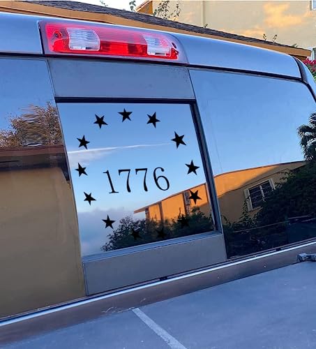 Xinghe 1776 July 4th Independence Day USA Rear Middle Window American Truck Decal Matte Black Vinyl - Image 1