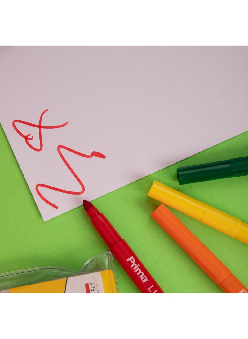 بريما مجموعة أقلام رسم مائية قابلة للغسل - عبوة 10 ألوان برأس 6 مم لخطوط جريئة وتظليل سلس، حبر سهل الغسل وغير سام، علبة مريحة تحوي 12 قلمًا مناسبة للمنزل والمدرسة والورش الفنية - Image 4