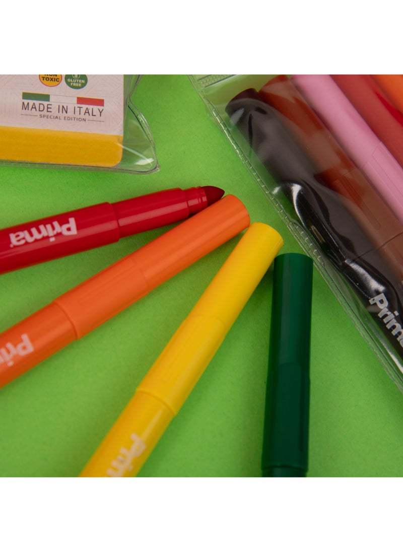 بريما مجموعة أقلام رسم مائية قابلة للغسل - عبوة 10 ألوان برأس 6 مم لخطوط جريئة وتظليل سلس، حبر سهل الغسل وغير سام، علبة مريحة تحوي 12 قلمًا مناسبة للمنزل والمدرسة والورش الفنية - Image 5