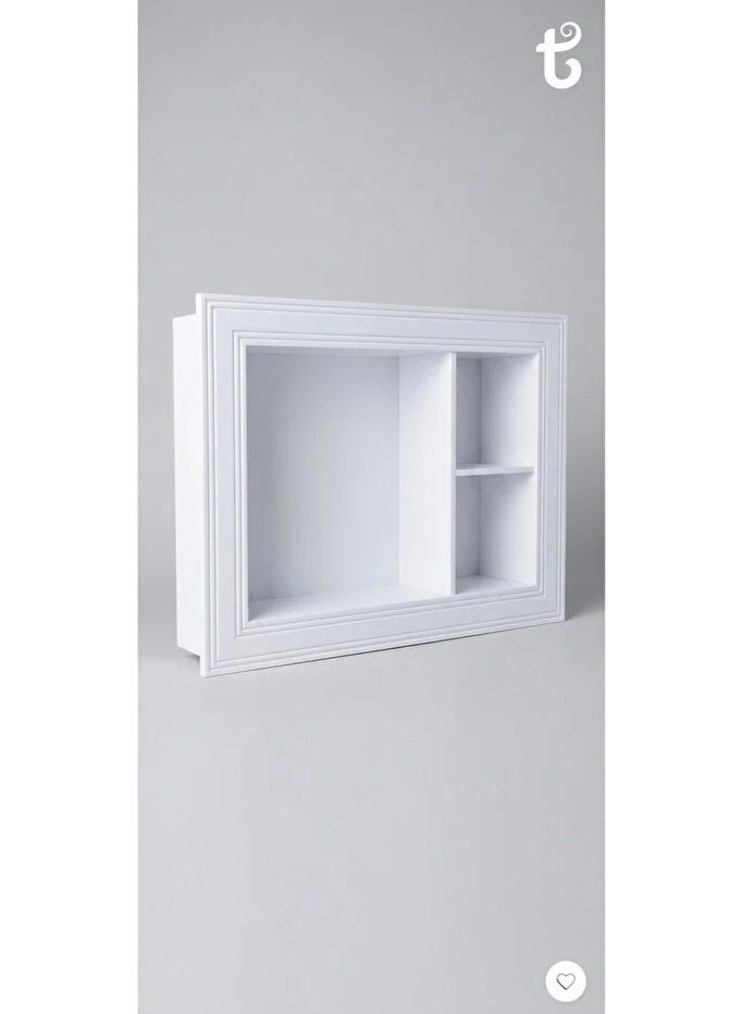 CME Modern Decorative Window Air Conditioner Cover with Side Display Shelves – White - Image 2