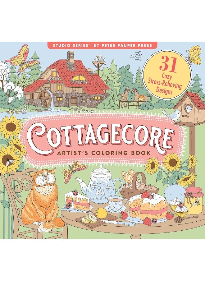 Cottagecore Adult Coloring Book (31 Stress-Relieving Designs)  - Image 1