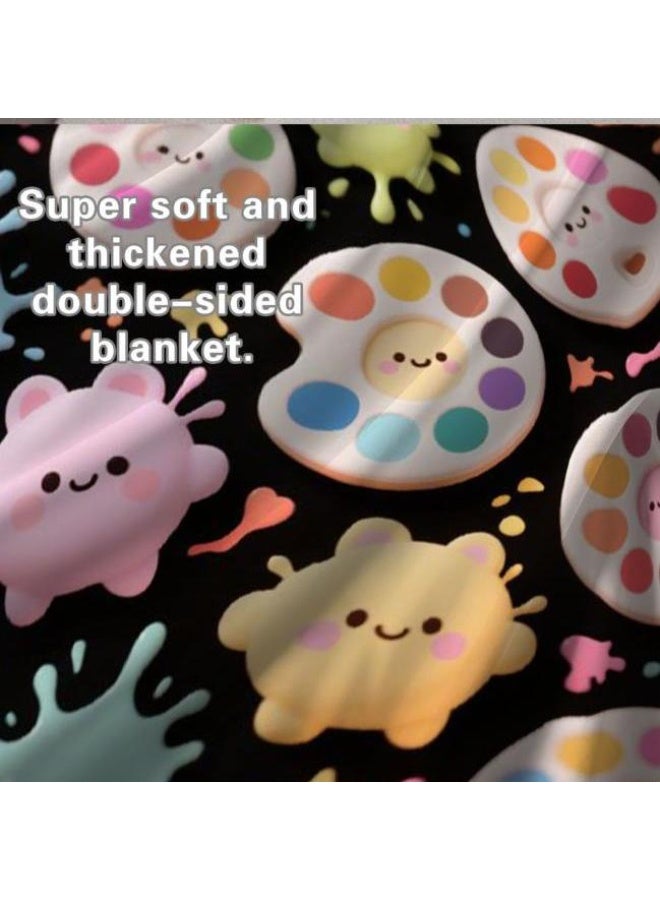 عام بطانية رقيقة من الفانيلا الكرتونية للأطفال أو الطلاب (دافئة ومريحة ومناسبة للنوم والألعاب) 100 سم * 150 سم - Image 4