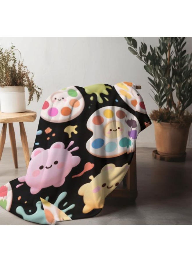 عام بطانية رقيقة من الفانيلا الكرتونية للأطفال أو الطلاب (دافئة ومريحة ومناسبة للنوم والألعاب) 100 سم * 150 سم - Image 1