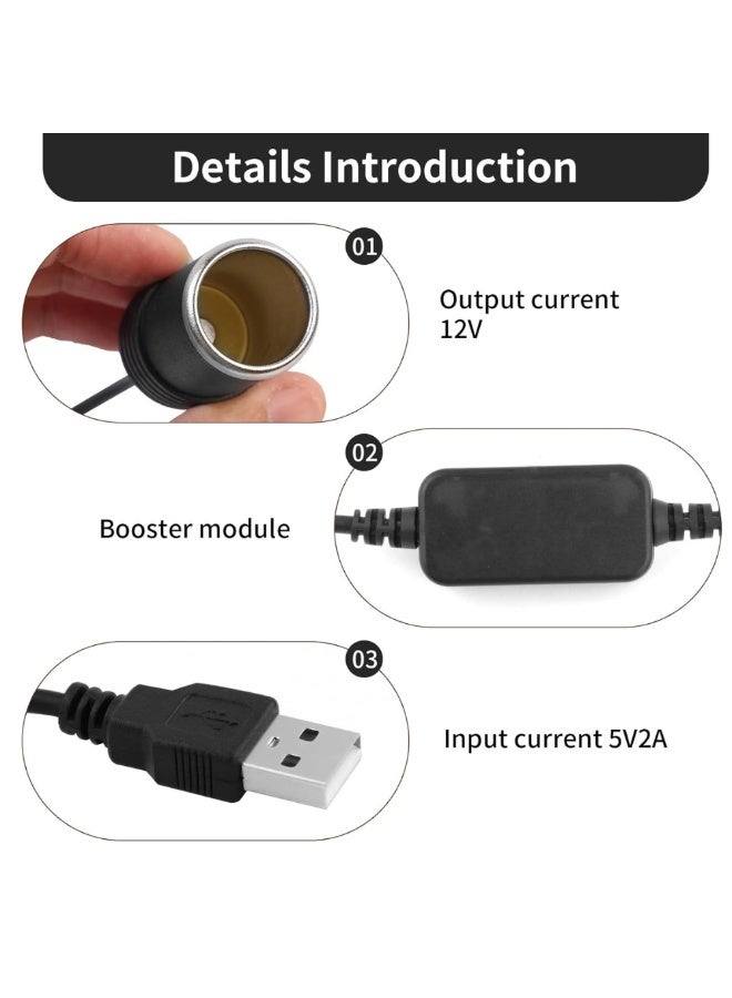 McDou 5V to 12V Car USB Cigarette Lighter Adapter,Socket Converter Adapter Male to Female,for Driving Recorder DVR Camera GPS E-Dog and Other Electronics - Image 2