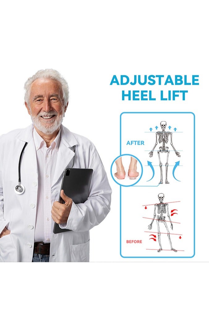 بوفان رفع الكعب، 4 طبقات من الجل بسمك بوصة واحدة لرفع الأحذية للنساء ذوات الساقين غير المتساويتين، مصاعد كعب تقويمية قابلة للتعديل لألم الكعب وتفاوت طول الساق، نعل كعب إسفيني 1/4 بوصة 1/2 بوصة 3/4 بوصة (مقاس صغير، زوج واحد) - Image 4