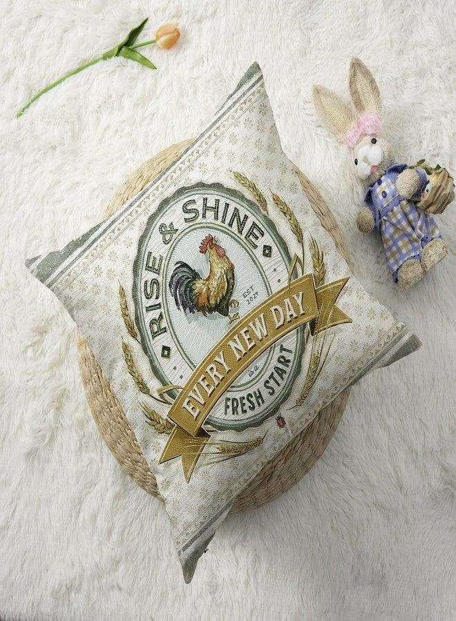 Faromily Vintage Farmhouse Animal Pillow Covers 18x18 Set of 4 Retro Farmer's Market Truck Rooster Sheep Feed Seed Premium Poultry Farm Home Décor Throw Pillow Case Cushion Cover for Sofa (18" X 18") - Image 5
