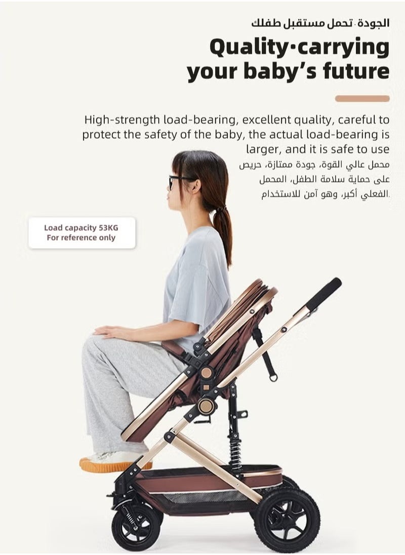 DOOKOO 3-In-1 Lightweight Stroller, Multifunctional Travel Cabin, One-Hand Folding Baby Strollers for Newborn, Infant, Babies, Kids with Dinner Plate, Cooling Mat, Mosquito Net and Other Accessories  - Image 4