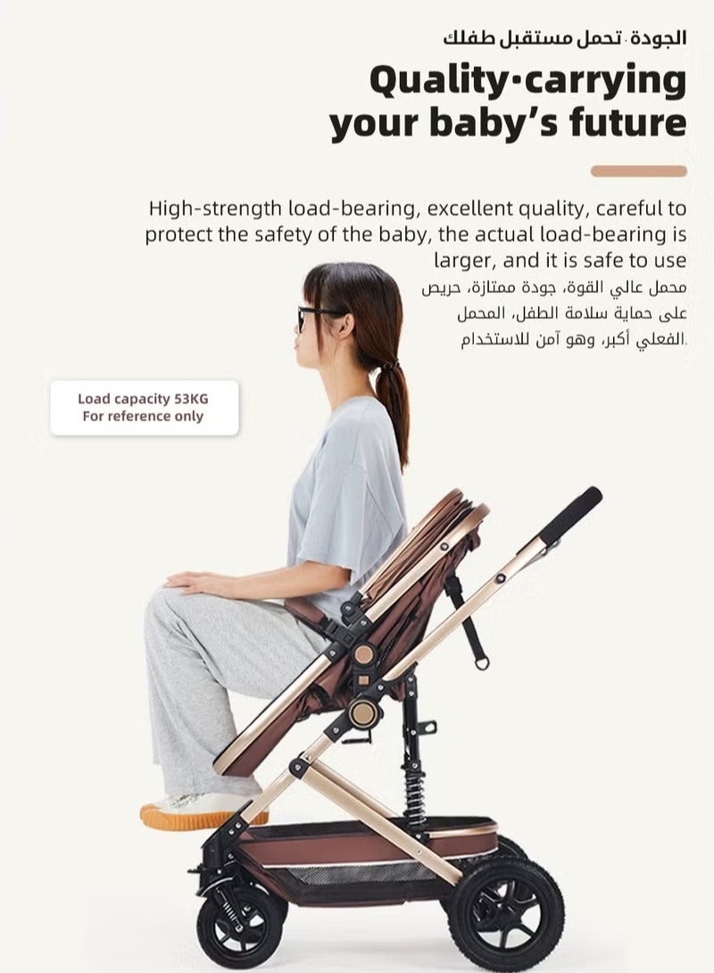 DOOKOO Reversible Trip Baby Stroller | Excellent Shocker | Forward & Parent Facing | Wide Cannopy & Seat | 5-Point Safety Harness | Reversible Handle | Adjustable Backrest | Extra Storage Space | Big Basket | Large Size Breathable Travel Stroller | One Hand Easy Foldable Stroller for Airplane Travel - Image 5