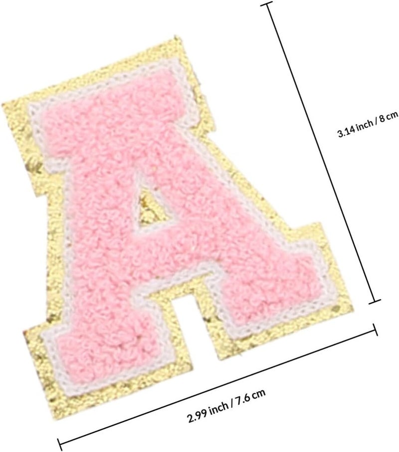 TIDTALEO 26 Pcs Pink Adhesive English Alphabet Embroidered Sewing Patches for Clothing Repair and Decoration, Clothes Appliques for Jackets, Hats, Towels, DIY Craft Accessories - Image 2