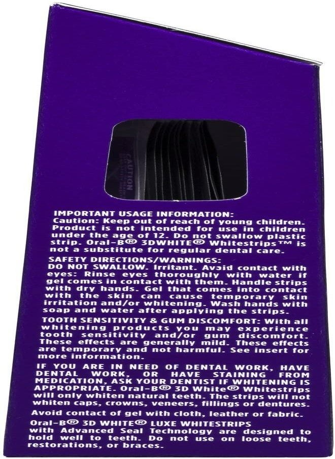 Oral-B - Oral-B 3D White Luxe Advance Seal Whitestrips, 14 Treatments - Image 1