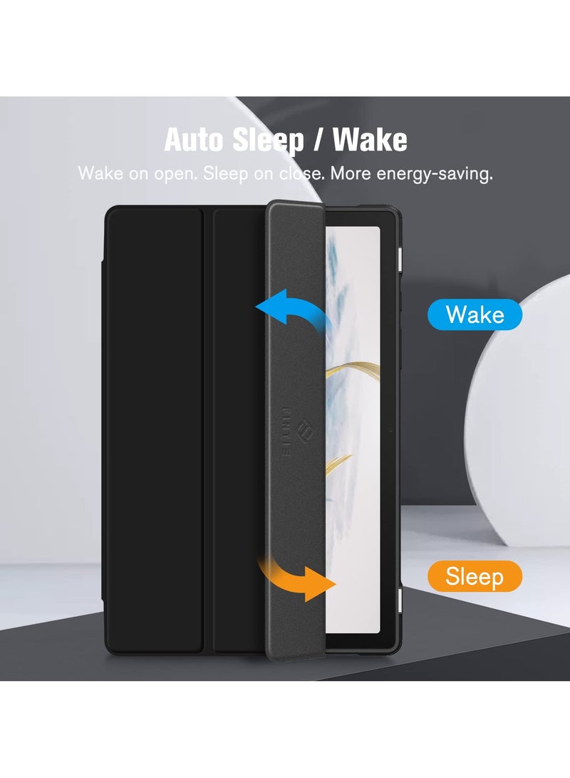 حافظة سامسونج جالاكسي تاب A8 مقاس 10.5 بوصة (SM X200/X205/X207) غطاء خلفي شفاف مضاد للصدمات حامل أقلام مدمج خاصية النوم/الاستيقاظ التلقائي (أسود) - Image 3