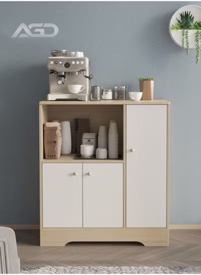 AGD Multipurpose MDF Coffee Cabinet with Large Storage Capacity for Entryway, Living Room or Office 80*40*90cm  - Image 1