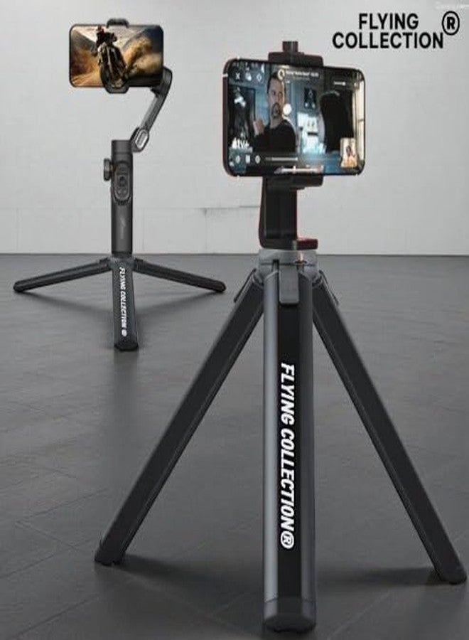 FLYING COLLECTION® Metal Alloy Mini Tripod Stand | Portable Tabletop Tripod with 1/4" Screw Mount | Compatible with DSLR, Action Camera & Mobile Holder | Compact Vlogging Grip Stand (Black) - Image 3