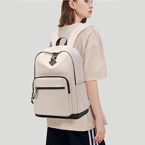Lohol Classic Backpack for Girls Boys Teens, Lightweight Daypacks for School and Travel (Beige & Green) - Image 2