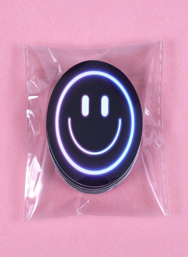 Wercokt 50PCS Smiling Neon Stickers, Cute Water Bottle Stickers for Kids, for Teaching Rewards, Notebooks, Stationery, Luggage, Cartoon PVC Happy Stickers - Image 5
