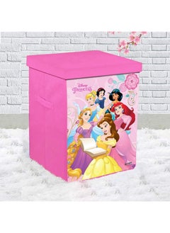 Kuber Industries Kuber Industries Foldable Laundry Basket for Clothes with Lid | Disney Princess Print | Cloth Storage Box for Washing | Toy Storage Organizer | 45 LTR | Pink  - Image 4