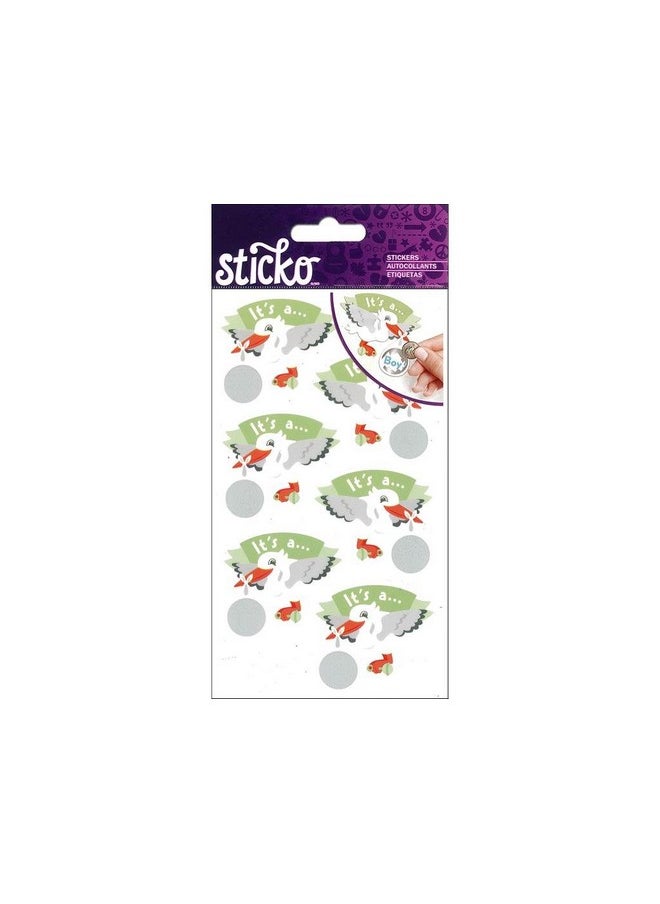 EK Success - Stickostickrboyrevealscrtchoff Sticko Sticker - Image 1