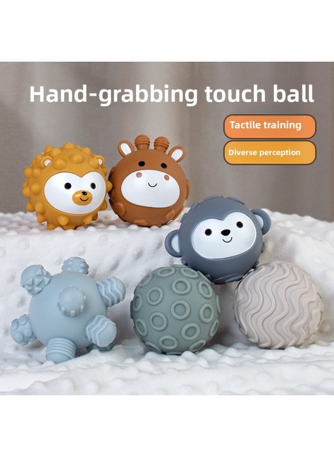 Generic - Infant Hand Ball Toy Soft Rubber Square Building Block Stacking Ring Baby Pinch Hand Ball Stacking Toy-Color:White Bear Cube Jenga Shape Ball Set (16pcs) Boxed - Image 1
