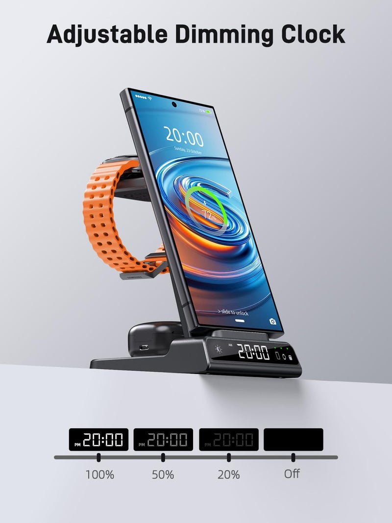 NeotrixQI Wireless Charger for Samsung Charging Station, 3 in 1 Android Phone Charger for Samsung Galaxy S25 Ultra/S24 Ultra/S23/Flip7, Galaxy Watch 8/8 Classic/Ultra/7/6/5, Galaxy Buds 3 Pro/3 - Image 4