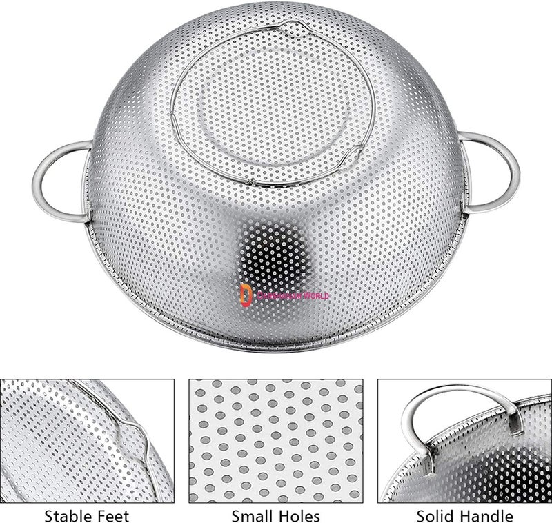 DARSHANAM WORLD Sink Stainless Steel Colander with Fine Mesh Strainer Basket Strain Drain Rinse Fruits Vegetables - Image 5
