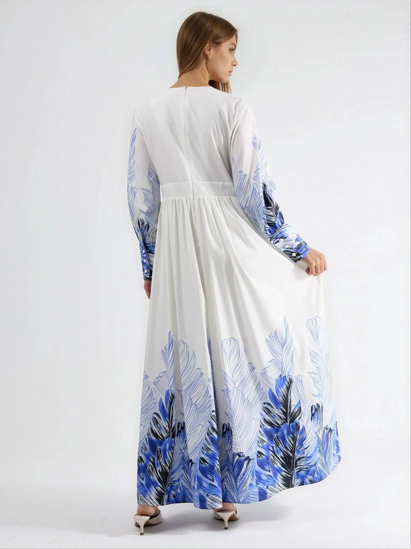 Jennyfer فستان ماكسي بطبعة زهور استوائية - Image 3