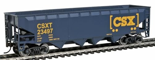 Walthers Trainline Offset HopperReady to RunCSX Transportation Blue Yellow Boxcar Logo 9311425 HO Scale Model Railroad Freight Model - Image 1