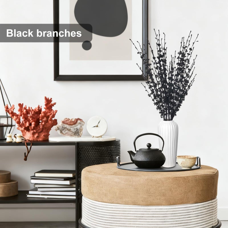 Wootkey 5pcs 29.5" Faux Jasmine Artificial Flowers Tall Black Floral Branches Stem for Home Wedding Vase Filler Anniversary Party DIY Decoration Flowers - Image 3