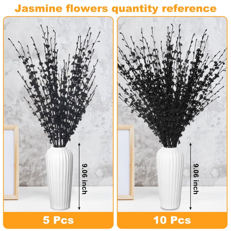 Wootkey 5pcs 29.5" Faux Jasmine Artificial Flowers Tall Black Floral Branches Stem for Home Wedding Vase Filler Anniversary Party DIY Decoration Flowers - Image 5