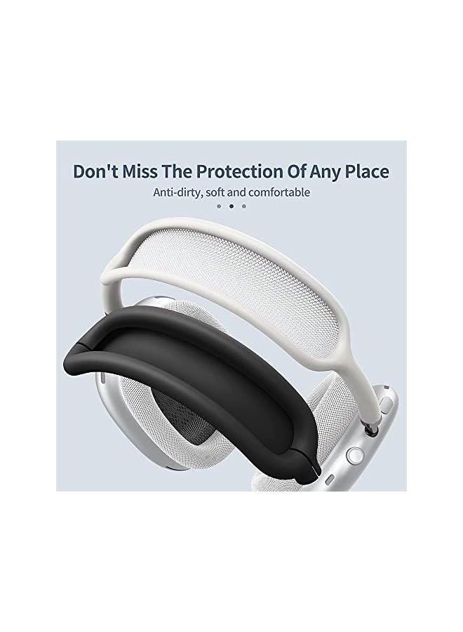 erorex Silicone Case Cover For Air Pods Max Headphones Anti Scratch Ear Cups Cover And Headband Cover For Air Pods Max Accessories Skin Protector For Air Pods Max Headset Protective Accessories Black - Image 4