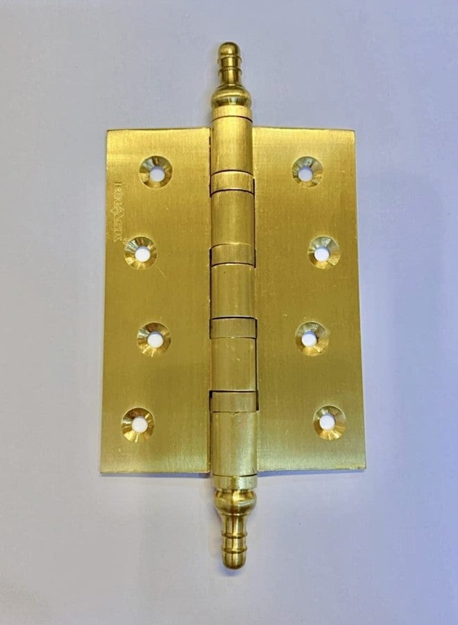 BRASK Brass Temple Bearing Hinges 4" x 3" x 3 mm (Pack of 3) (Golden Satin Finish) - Image 2
