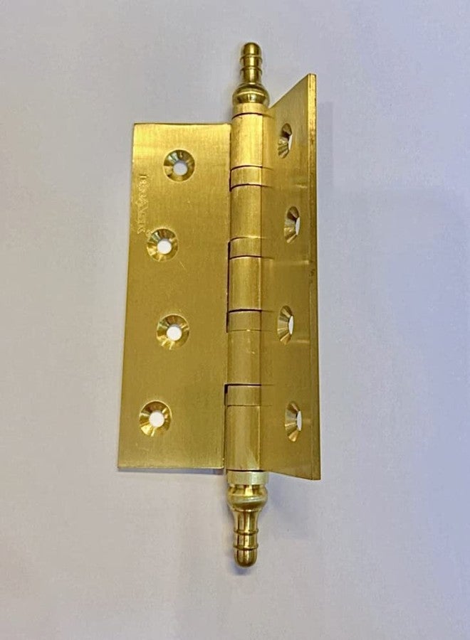 BRASK Brass Temple Bearing Hinges 4" x 3" x 3 mm (Pack of 3) (Golden Satin Finish) - Image 4