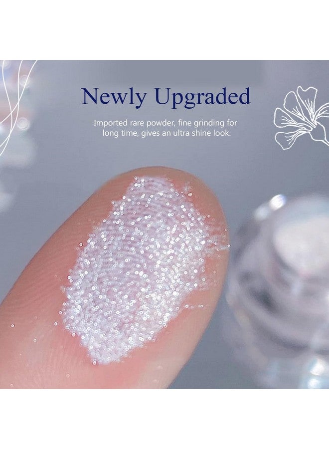 Pretty Diva Prettydiva White Chrome Nail Powder - White Pearl Chrome Nail Powders Moonlight Powder Chrome Pigment For Nails, Magic White Moonlight Chrome Powder For Nails Metallic Mirror Powder Manicure Pigment