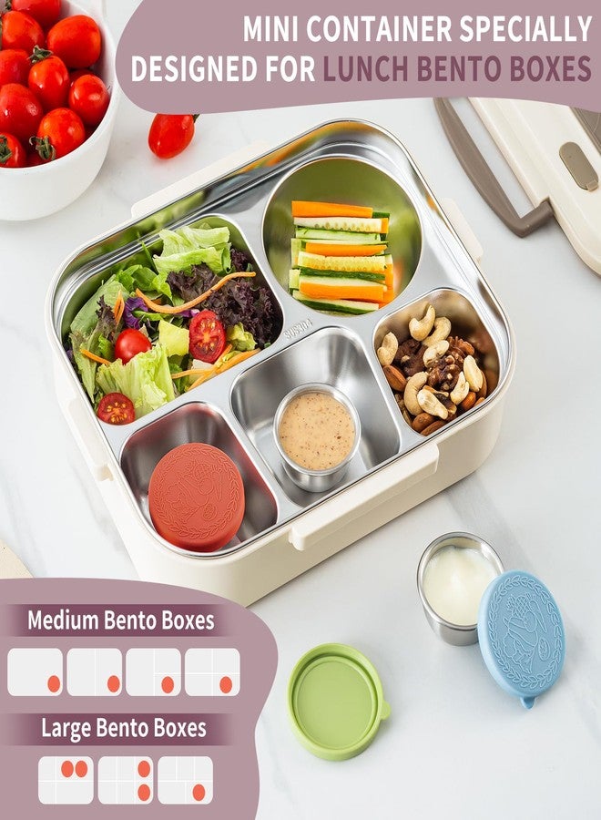 SANEXC 8 Pack - 1.6 Oz Small Salad Dressing Containers To Go, Leakproof Condiment Containers with Lids Reusable Stainless Steel Sauce Cups for Lunch Boxes Kitchen Storage Picnics Travel Meal Prep - Image 5