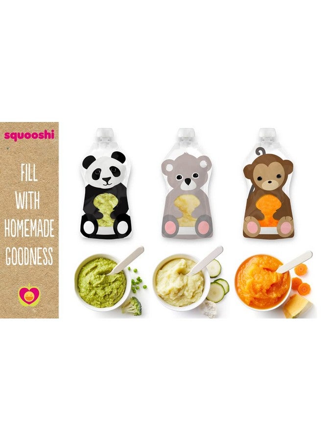 Squooshi Reusable Baby Food Pouches for Toddlers | BPA Free Plastic, Food Safe, Freezer Safe | Refillable for Applesauce Yogurt & Puree Squeeze Pouch | 6 Pack | 3.4 oz - Image 4