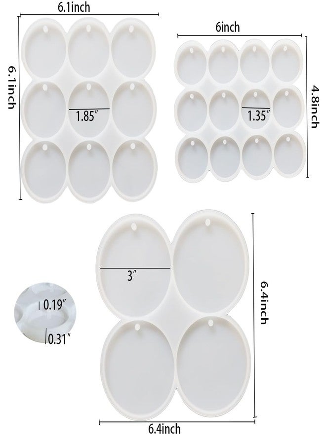 F FYJS Flat Circle Resin Molds, 3Pcs Silicone Round Earrings Pendant Resin Molds with 25 Cavities for Earrings, Keychain,Pet Tag,Jewelry Making,Epoxy Resin Art - Image 2